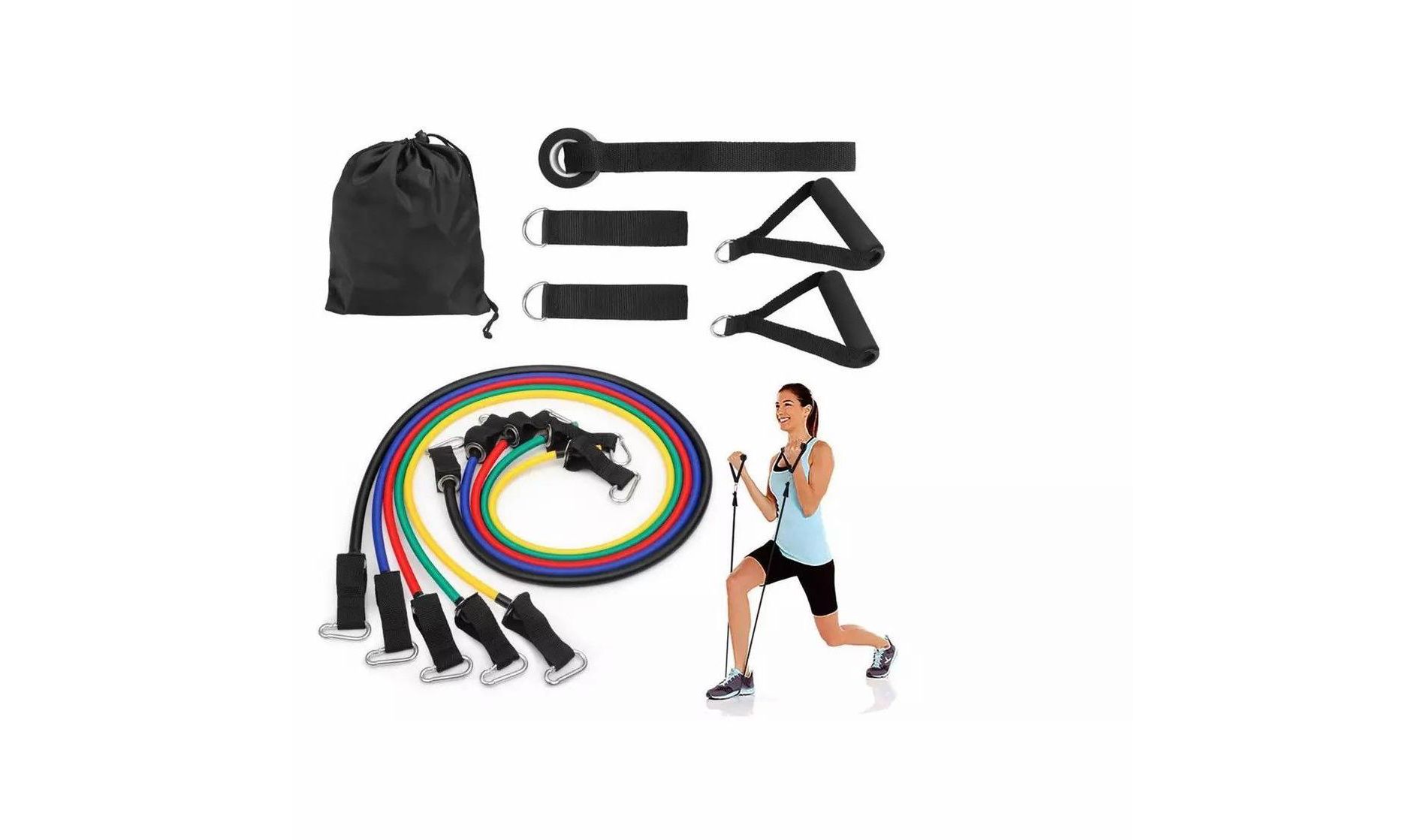 Link 11 PCS Resistance Band Set Yoga Pilates Abs Exercise Fitness Workout Bands - ZWB4002