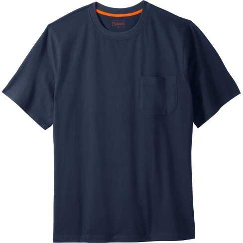 Boulder Creek by KingSize Men's Big & Tall Heavyweight Crewneck Pocket  T-Shirt - Big - XL, Navy Blue