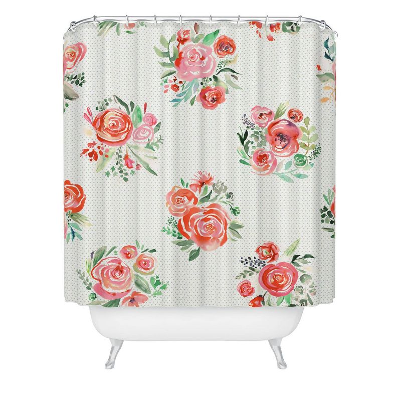 Deny Designs Ninola Design Orange Sweet Roses Bouquet Shower Curtain, 1 of 4