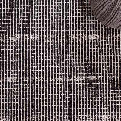 Handmade Black Abstract Wool 4' x 6' Tufted Area Rug