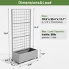 Wooakway 71"H Metal Planter Box with Trellis Raised Garden Bed with Arbor Privacy Screen with Wheels - 4 of 4