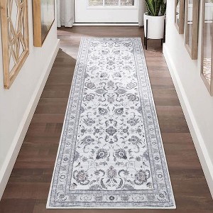 Boho Rustic Area Rugs for Living Room Washable Rug Floral Bedroom Decor Rug - 1 of 4