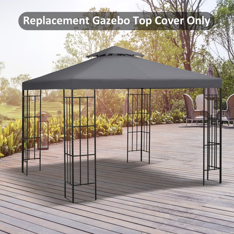 Outsunny Gazebo Replacement Canopy 2 Tier Top UV Cover Pavilion Garden Patio Outdoor(TOP ONLY), 2 of 7