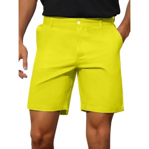 Lars Amadeus Men's Classic Fit Lightweight Flat Front Business Chino Shorts - 1 of 4