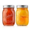 NutriChef 2pc Glass Mason Jars with Airtight Screw Lids - NCMSJ2, 16oz - 2 of 4