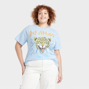 Women's Def Leppard Short Sleeve Graphic T-Shirt - Blue - 1 of 3
