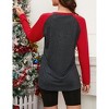 Womens Merry Christmas Sweatshirts Cute Long Sleeve T Shirt Raglan Baseball Pullover Top - 4 of 4