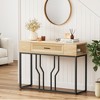 Garvee Rattan Console Table, Sofa Tables Narrow Entryway Table with Drawer and Storage for Living Room, Foyer, Bedroom - 3 of 4