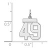 Black Bow Jewelry Sterling Silver, Athletic Collection, Small Polished Number 49 Pendant - 4 of 4