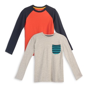 Mightly Boys 2pk Fair Trade Organic Cotton Long Sleeve T-Shirts - 1 of 4