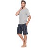 Ashford & Brooks Men's Woven Short Sleeve Jersey Top & Pajama Shorts Set - 2 of 4