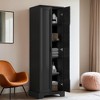 2-Door Storage Cabinet with Adjustable Shelves for Bathroom, Office, Living Room, Durable MDF Board Construction, Anti-Tipping Design - Leovsnove - 2 of 4