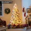 Tangkula 7FT Pre-lit Artificial Christmas Tree Hinged Xmas Tree w/ 855 Snow Flocked Branch Tips 350 Warm White LED Lights White Twigs Red Berries - 4 of 4