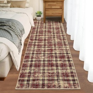 Washable Area Rug Non-Shedding & Easy Care Mat for Kitchen Dining Room Living Room Bedroom Home Decor, Modern Farmhouse Foldable Thin Non Slip Carpet - 1 of 4