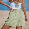 Women's Striped High-Waisted Beach Cover Ups Shorts - Cupshe - 3 of 4