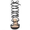 Allegra K Women's Faux Leather Open Toe Strappy Lace Up Kitten Heels Sandals - 3 of 4