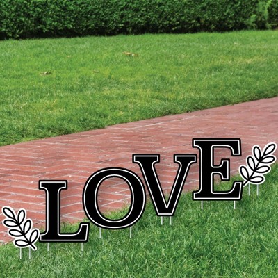 Big Dot of Happiness Black Love - Yard Sign Outdoor Lawn Decorations - Wedding Ceremony Yard Signs - Love