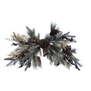 Transpac Artificial 32 in. Green Autumn Pinecone Swag - 1 of 2