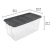 Sterilite Storage System Solution with 200 Quart Clear Stackable Storage Box Organization Containers with Grey Latching Lid - 3 of 4