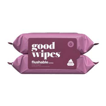 Goodwipes Rosewater Flushable Wipes - 2pk/60ct