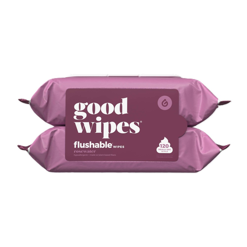 Goodwipes Rosewater Flushable Wipes -  6 pack for box 