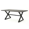 Gulches 70.5" Outdoor Dining Table, Grey Aluminum Top with Black Steel Frame, Spacious Rectangular Design for Patio/Backyard - 2 of 4