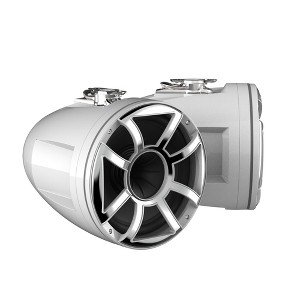 Wet Sounds REV 10 HD 10" Horn Loaded Compression Driver Tower Speakers with XS Grills & Swivel Surface Mounts, 300 Watts RMS, White, Pair - 1 of 4