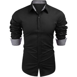 COOFANDY Men's Business Dress Shirt Long Sleeve Slim Fit Casual Button Down Shirt - 1 of 4