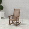 2 Pieces Outdoor Rocking Chairs, HDPE Patio Rockers with 28" High Back, Wide Armrests for Porch Backyard - 3 of 4