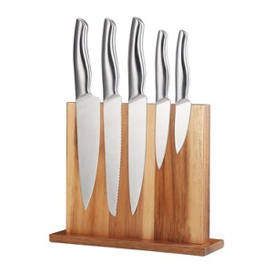 LunaLulinlk Powerful Magnetic Knife Block, Acacia Wood Double Side Magnet Kitchen Knife Holder Without Knives - 1 of 4