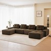 PexFix Modern U-Shaped Modular Sectional Sofa for Living Room Corduroy Fabric 4-Seater Couch with Deep Seat & 2-Movable Ottoman Anti-slip - 3 of 4