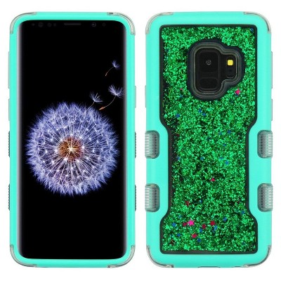 MyBat Tuff Quicksand Glitter Stars PC/TPU Rubber Case Cover For Samsung Galaxy S9, Green