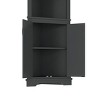 INFURNIC Decorative Storage Cabinets Tall Corner Cabinet with Doors and Open Shelves for Living Room or Bathroom, Black, 28.3"*15.4"*69.4" - 2 of 4
