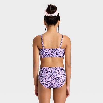 Art Class Girls' Leopard Dreams Bikini Set - art class™ Purple M — фото 2