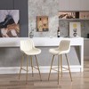 Skran 30 inch Set of 2 Bar Stools,with Chrome Footrest Velvet Fabric Counter Stool Golden Leg Simple High Bar Stool - 2 of 4