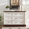 Dresser Chest with Wooden Base & Riser Trim, Wooden Rustic Rustic Chest of Drawers, Accents Cabinet Storage Dresser for -- Frevyn - 2 of 4