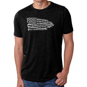 LA Pop Art Men's Premium Blend Word Art T-shirt - Pledge of Allegiance Flag - 1 of 4