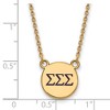 Black Bow Jewelry 14k Yellow Gold Plated Sterling Silver Sigma Sigma Sigma Greek Life Necklace 18 Inch - 2 of 4