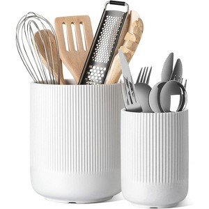 Utensil Holder, 7.3"+5.4" Ceramic Kitchen Utensil Holder for Countertop, Large Cooking Utensil Crocks - 1 of 4