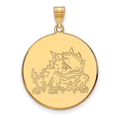 Black Bow Jewelry 14k Yellow Gold Texas Christian Horned Frogs NCAA Extra Large Pendant