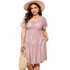LXT- Women's Plus Size Square Neck Ruffle Sleeve Flowy Floral Summer Midi Dress with Pockets - 2 of 4