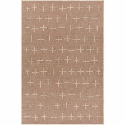 Mark & Day Kandus 8'x10' Rectangle Washable Woven Indoor Area Rugs Tan/Beige: Machine Made, Stain-Resistant, Bohemian Style