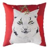 Polar Bear & Lynx Christmas Scene Pillow – Climaweave Polyester, 18"x18" by Manual Woodworkers & Weavers - 2 of 3