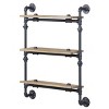 INFURNIC Decorative Wall Shelf Industrial 3-Tier Water Pipe Frame for Display and Storage Stylish Space-Saving, Black, 28.5"*9.5"*35.5" - 3 of 4