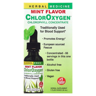 Herbs Etc. ChlorOxygen®, Chlorophyll Concentrate, Alcohol Free, Mint, 1 fl oz (30 ml)