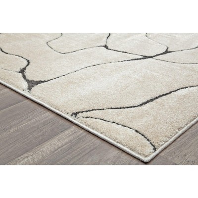 Cadence Marble Cream 2'x4' Rectangular Synthetic Area Rug