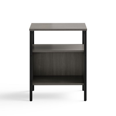 Sterling Ash Laminate and Black Steel Home Office Storage Unit