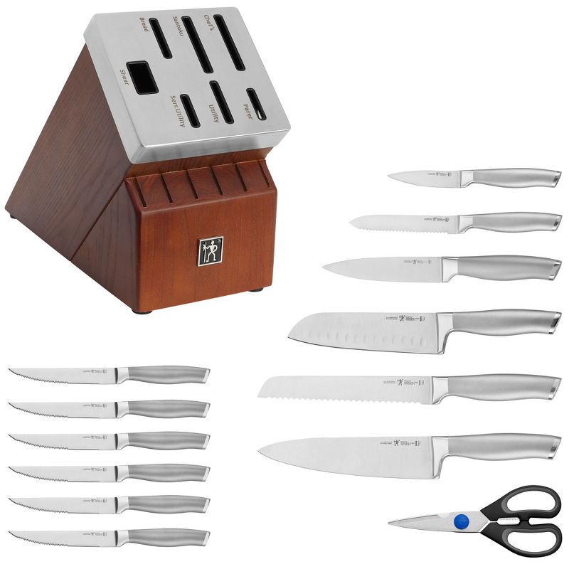 Henckels Modernist 14-pc Self-Sharpening Knife Set with Block, Chef Knife, Paring Knife, Bread Knife, Steak Knife, Dark Brown, Stainless Steel, 3 of 6