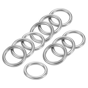 Unique Bargains Stainless Steel Seamless Welded DIY O-Ring Buckles 20 Pcs Silver - 1 of 4