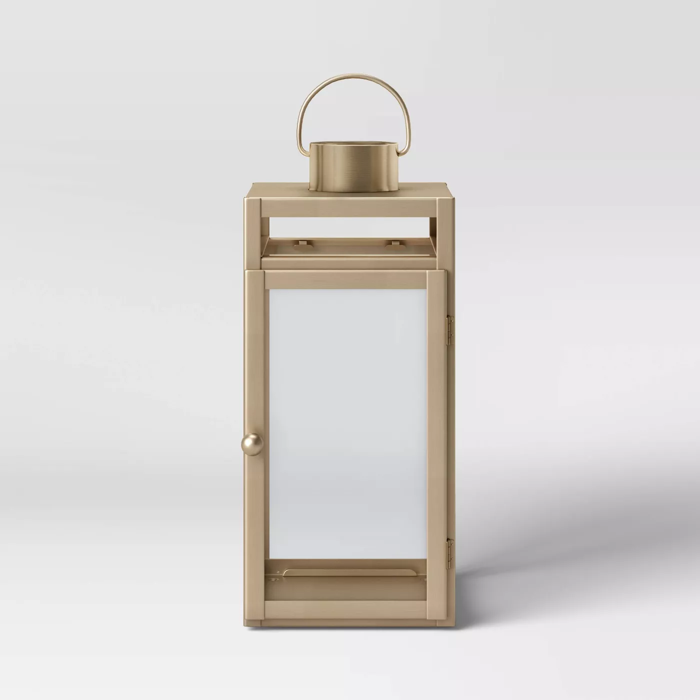 16" x 7" Metal Lantern Candle Holder Matte Gold - Threshold™ - image 1 of 9